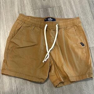 Hollister Tan Athletic Shorts with Elastic Waistband and Drawstring